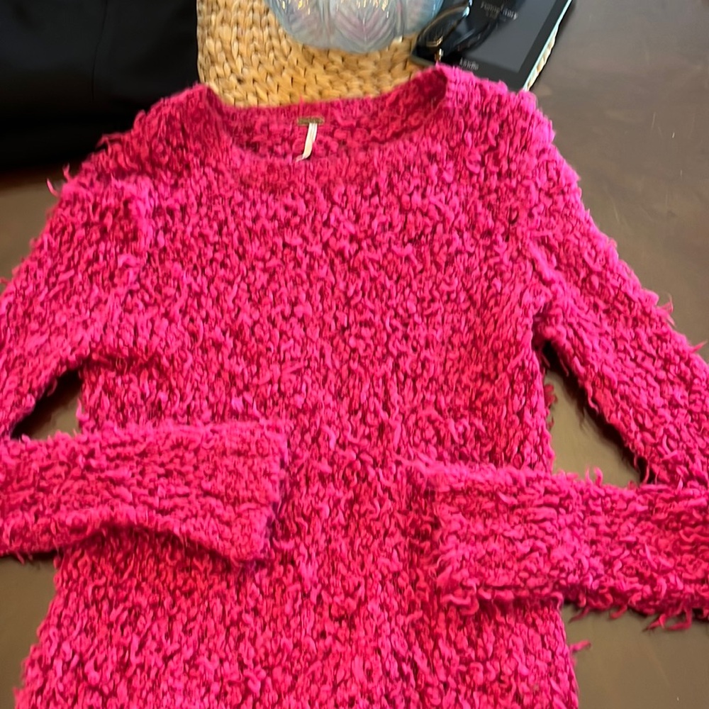 Pink free people sweater
